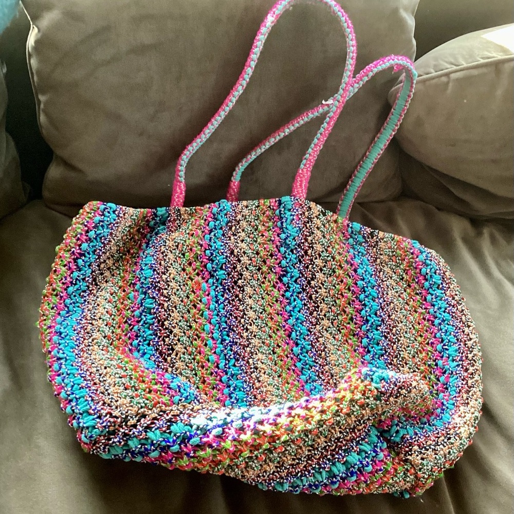 Anthropologie woven large tote/ beach bag. NWOT